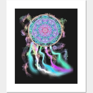 Colorful Native American Mandala Dream catcher art Posters and Art